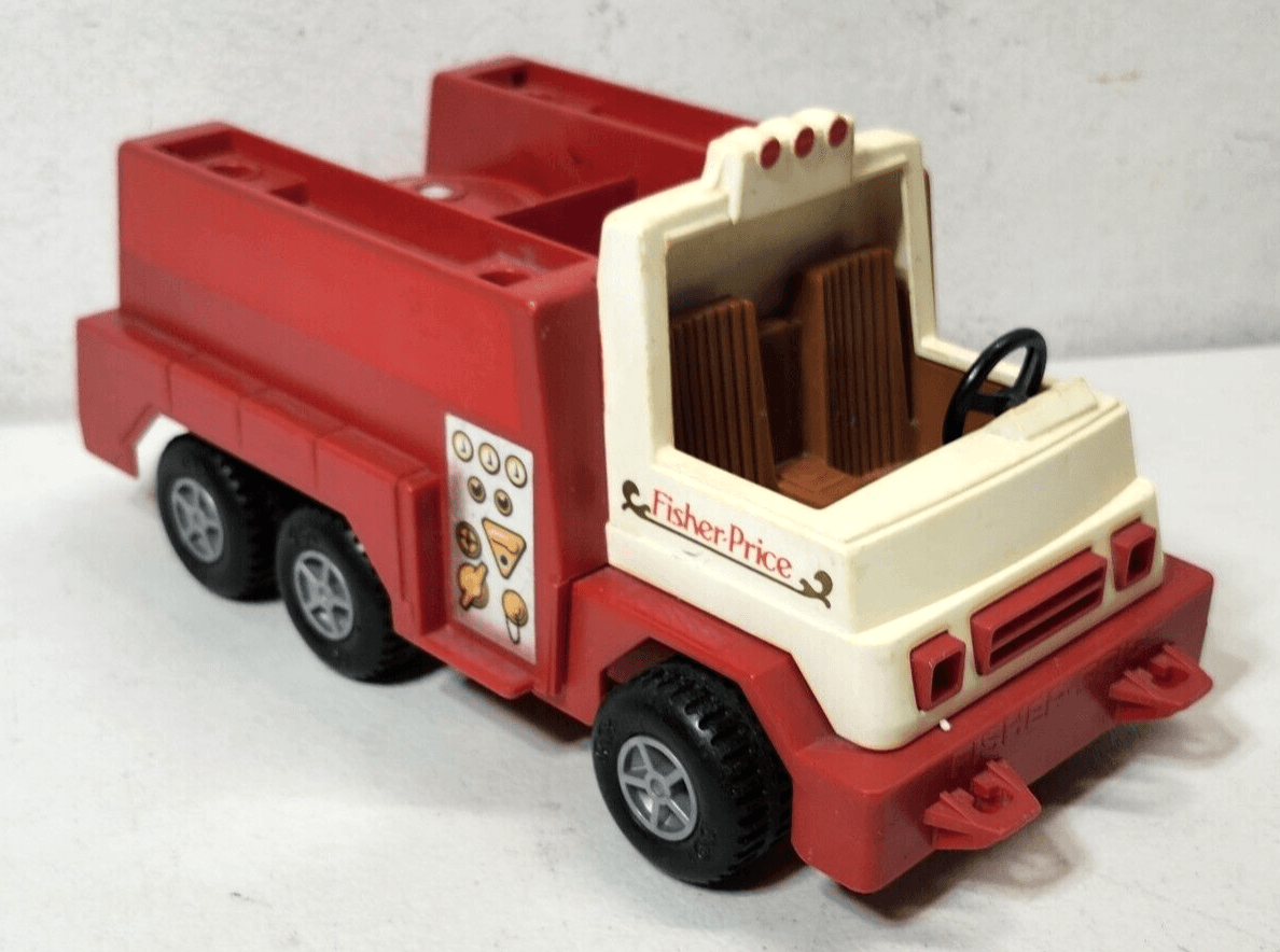 Vintage Fisher Price Husky Helpers Red Fire Truck Toy Vehicle - Thumbnail 6