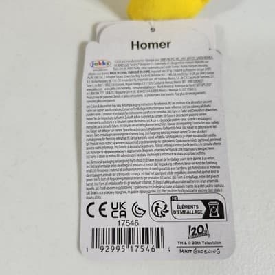 2024 Jakks Pacific The Simpsons Toy Homer Figure 9" Plush Doll New With Tags - Thumbnail 3
