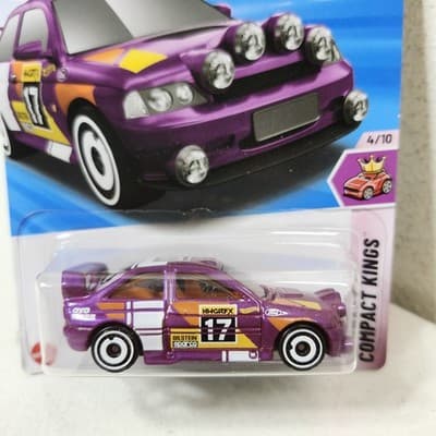 2025 Hot Wheels Compact Kings Ford Escort Purple Car 1/64 Toy Vehicle NEW - Thumbnail 2