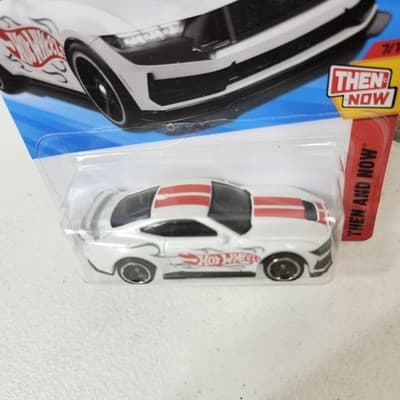 2025 Hot Wheels Ford Mustang Dark Horse Then and Now White Car 1/64 Toy NEW - Thumbnail 3
