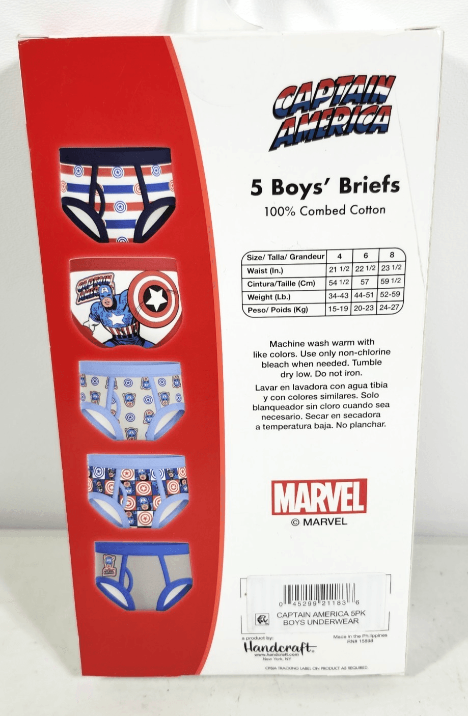 5-Pack Captain America Boy’s Size 4 Cotton Briefs Underwear NEW - Thumbnail 4