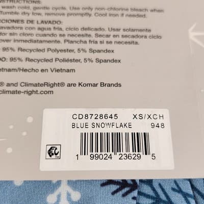 2-Piece ClimateRight by Cuddl Duds Women’s XS Base Layer Top Legging Blue - Thumbnail 5