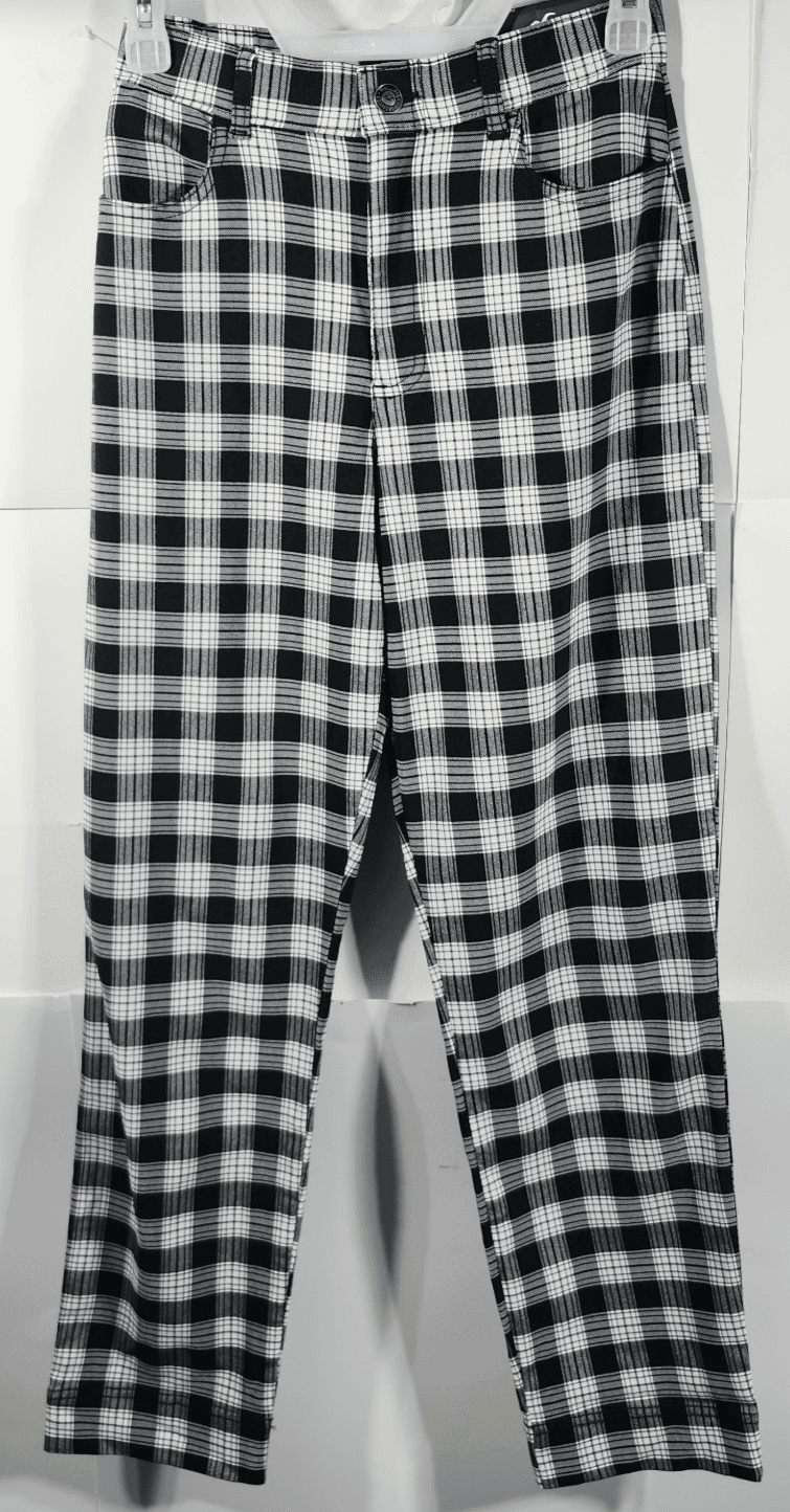 Hollister Women's Ultra High-Rise Mom Pants Size XS Black White NEW - Thumbnail 5