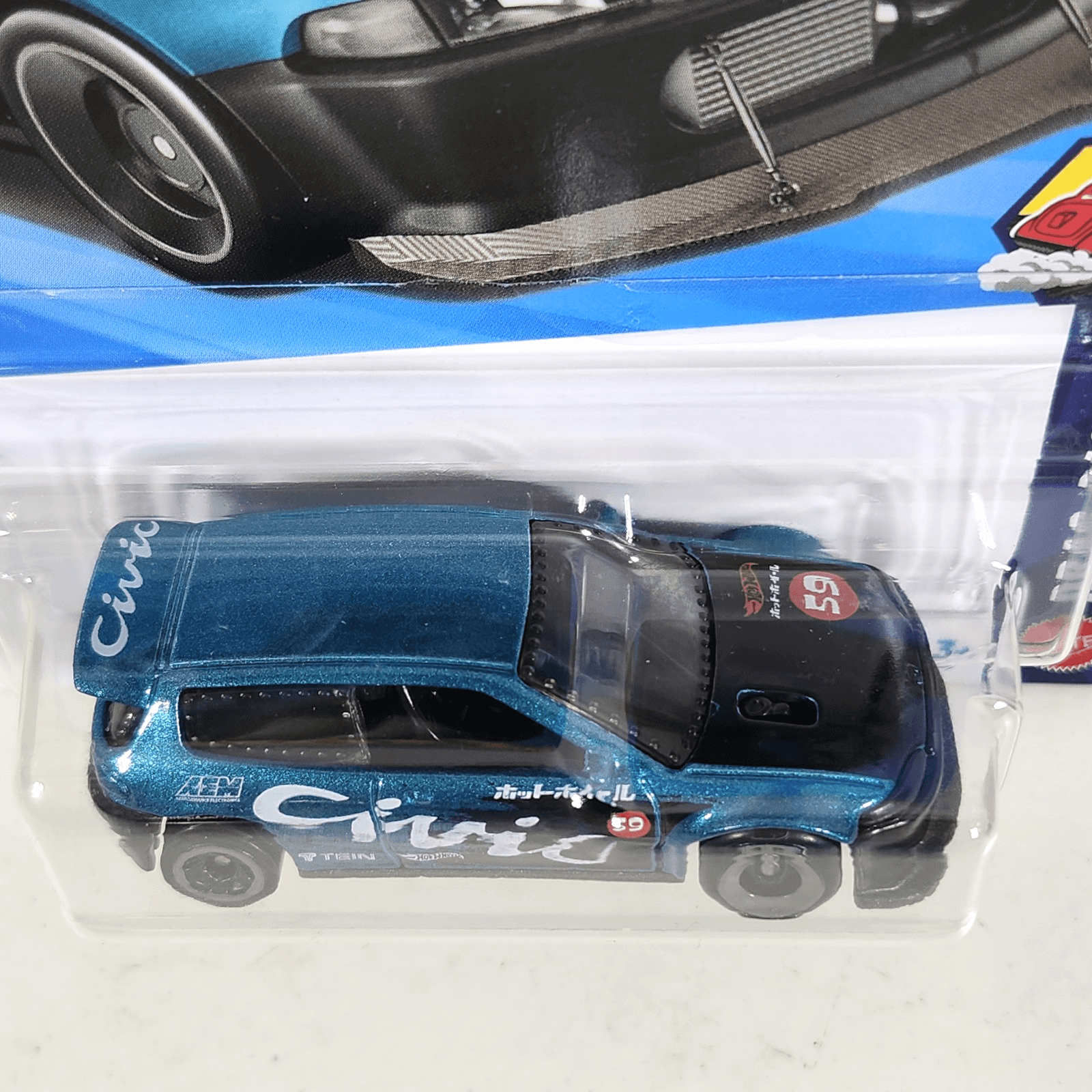 2026 Hot Wheels Honda Civic Custom Drag Racers Blue Car 1/64 Toy Vehicle NEW - Thumbnail 3