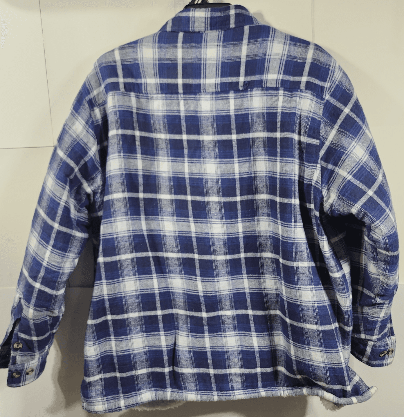 Canyon Creek Men's XXL Flannel Jacket Shaket Blue White Plaid Button Up - Thumbnail 4