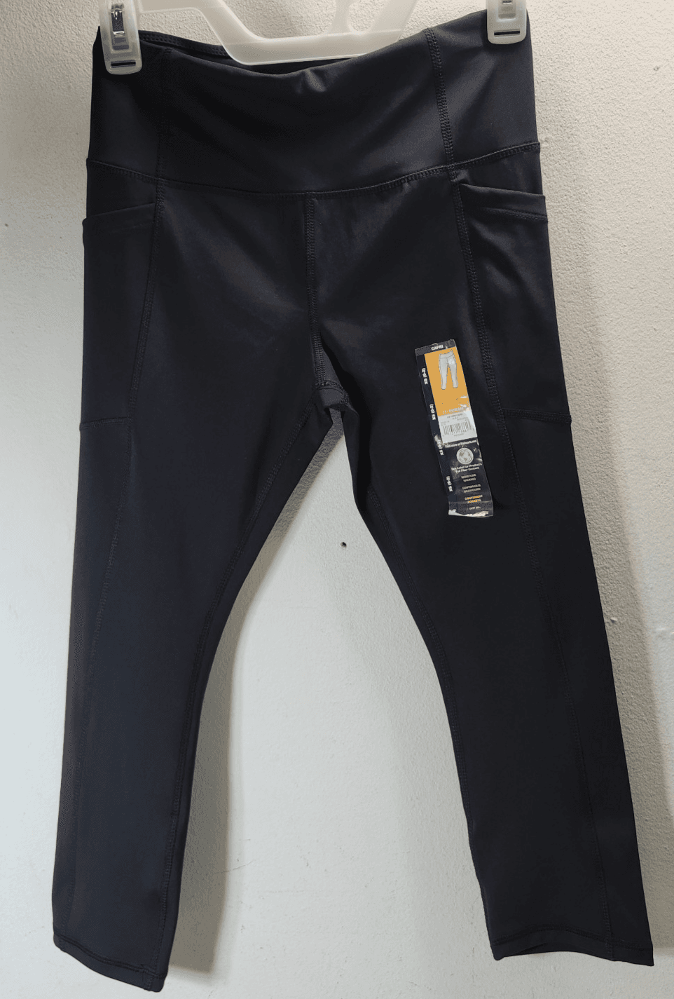 Avia Capri Leggings Womens XS Black Elastic Waist Pull On Pockets NEW - Thumbnail 5