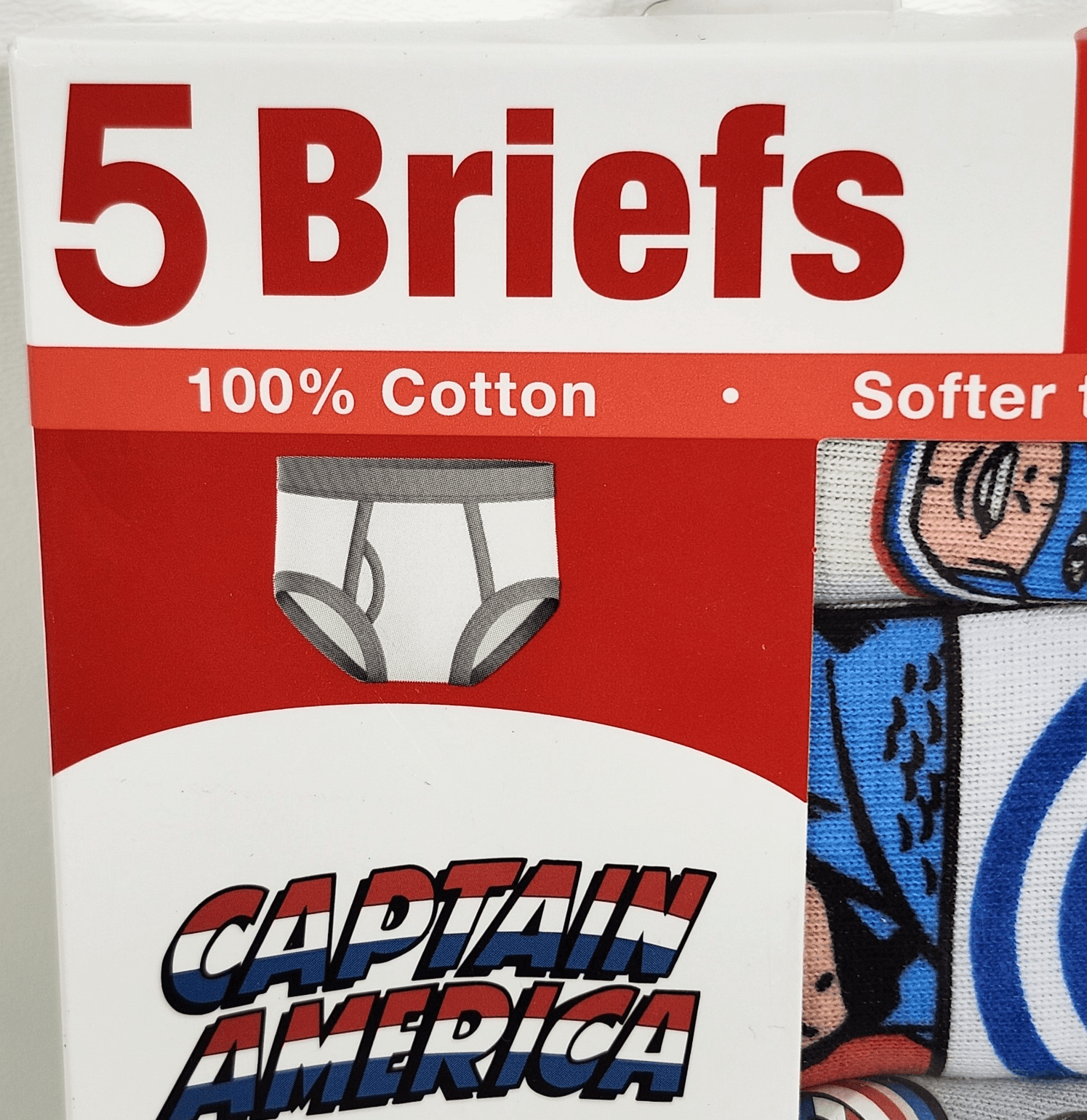 5-Pack Captain America Boy’s Size 4 Cotton Briefs Underwear NEW - Thumbnail 2