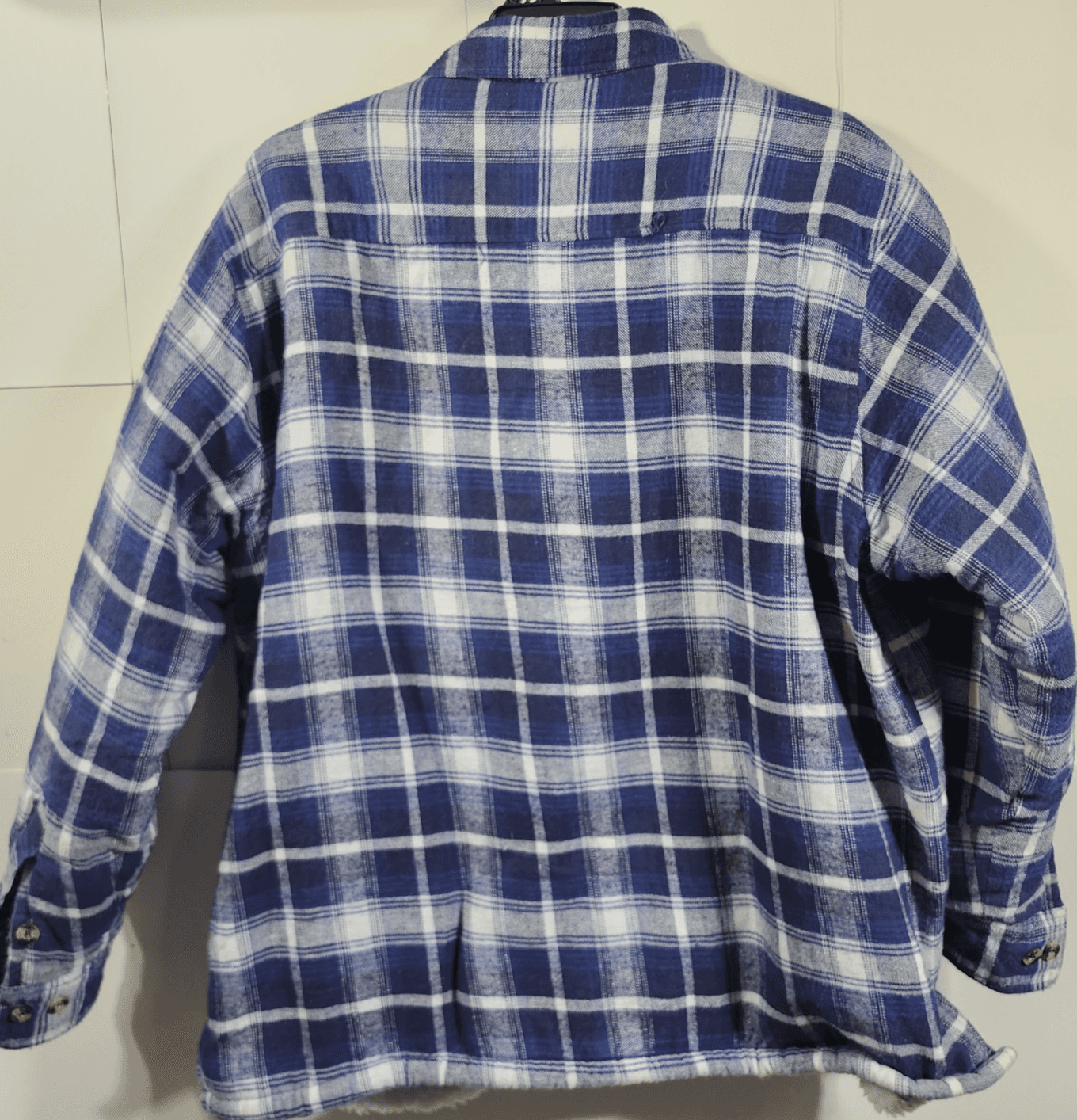 Canyon Creek Men's XXL Flannel Jacket Shaket Blue White Plaid Button Up - Thumbnail 6