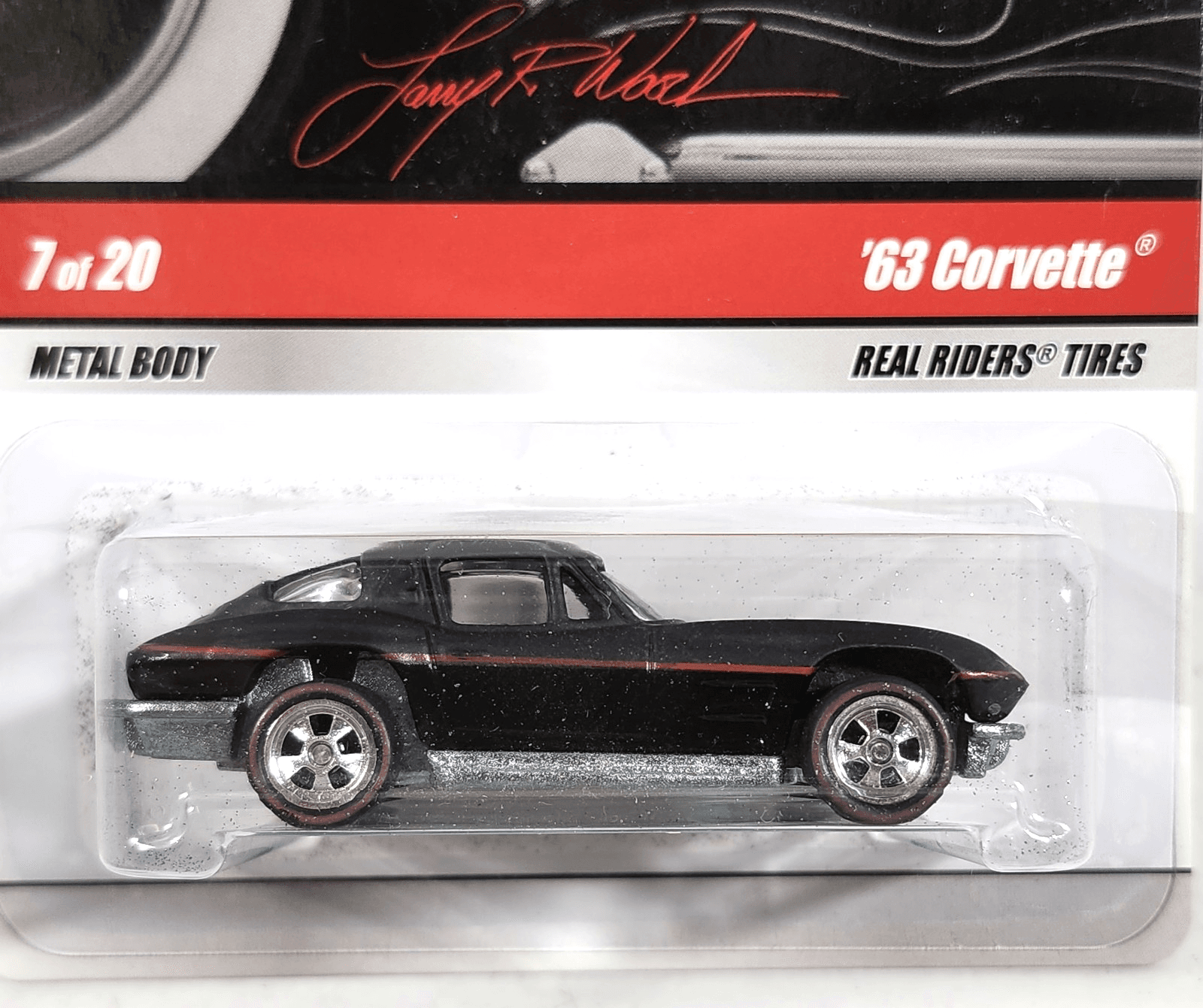 Hot Wheels Larry's Garage '63 Chevy Corvette Black Car 1/64 Toy Vehicle NEW - Thumbnail 2