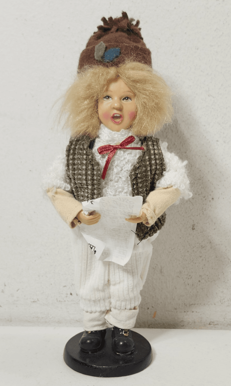 Vintage Christmas Caroler Figure With Sheet Music. 9" Holiday Home Decor - Thumbnail 2