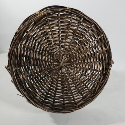 Vtg Long Handle Brown Wicker Gathering Easter Basket 17" H, 13” W Home Decor - Thumbnail 12