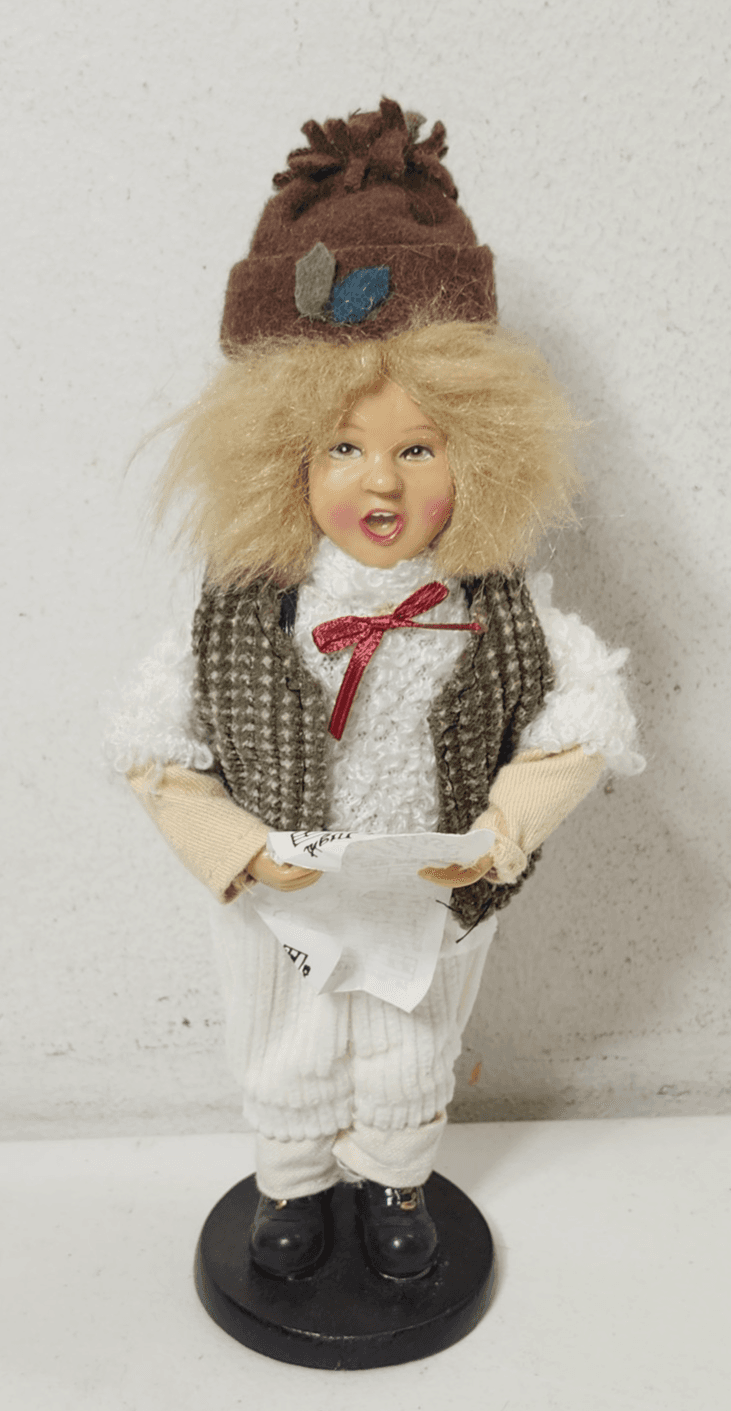 Vintage Christmas Caroler Figure With Sheet Music. 9" Holiday Home Decor - Thumbnail 3