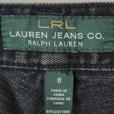 Ralph Lauren LRL Lauren Women's Straight Fit Jeans Size 8 Black Denim Pants - Thumbnail 7
