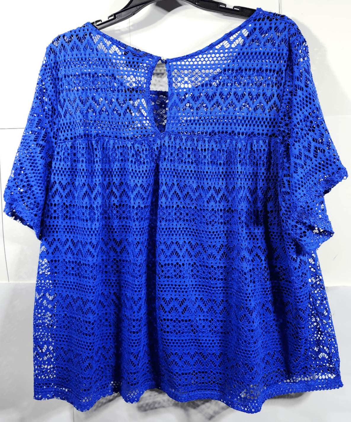 City Chic Women's XXL Short Sleeve Blouse Blue Shirt NEW - Thumbnail 4