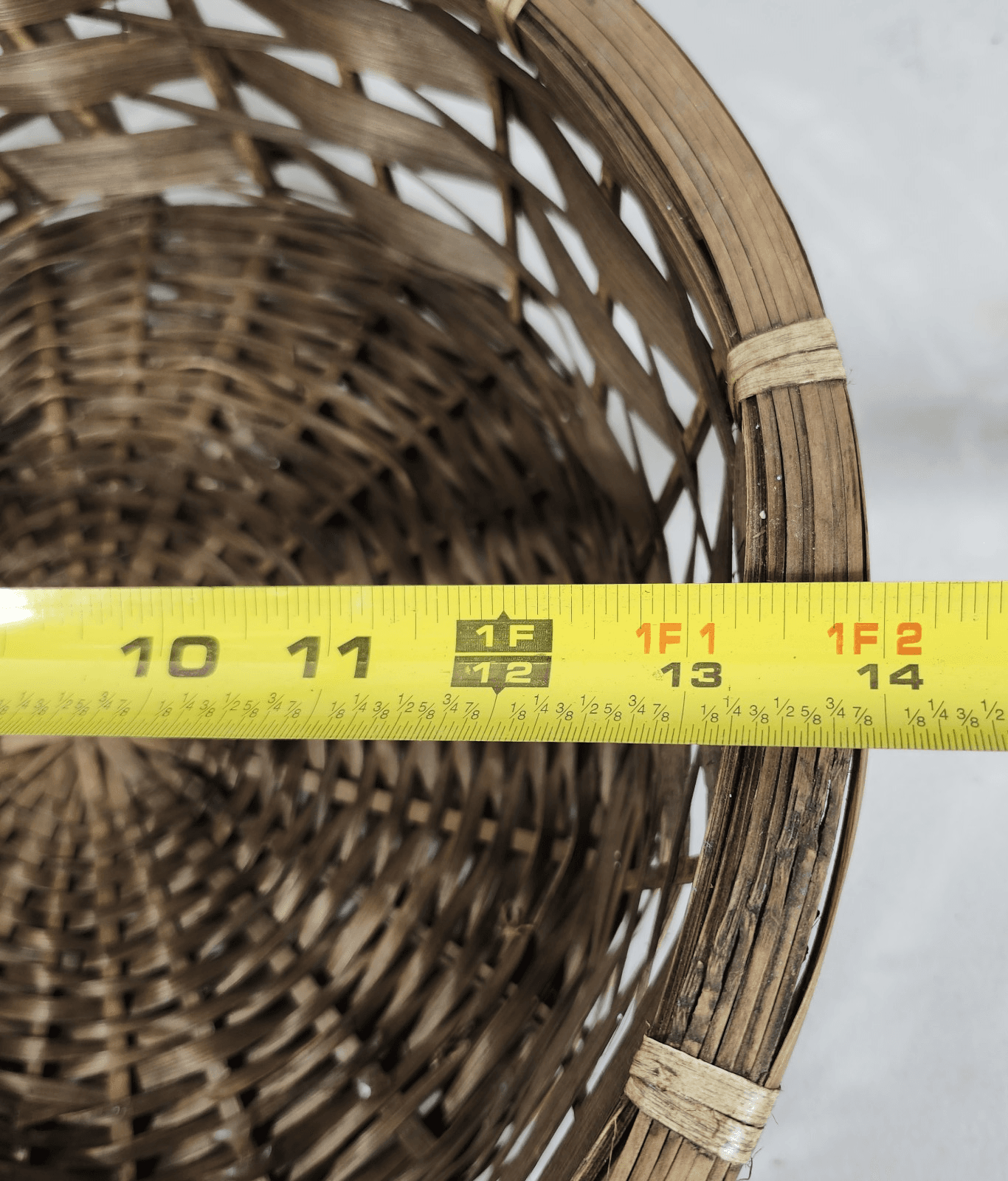 Vtg Long Handle Brown Wicker Gathering Easter Basket 17" H, 13” W Home Decor - Thumbnail 11