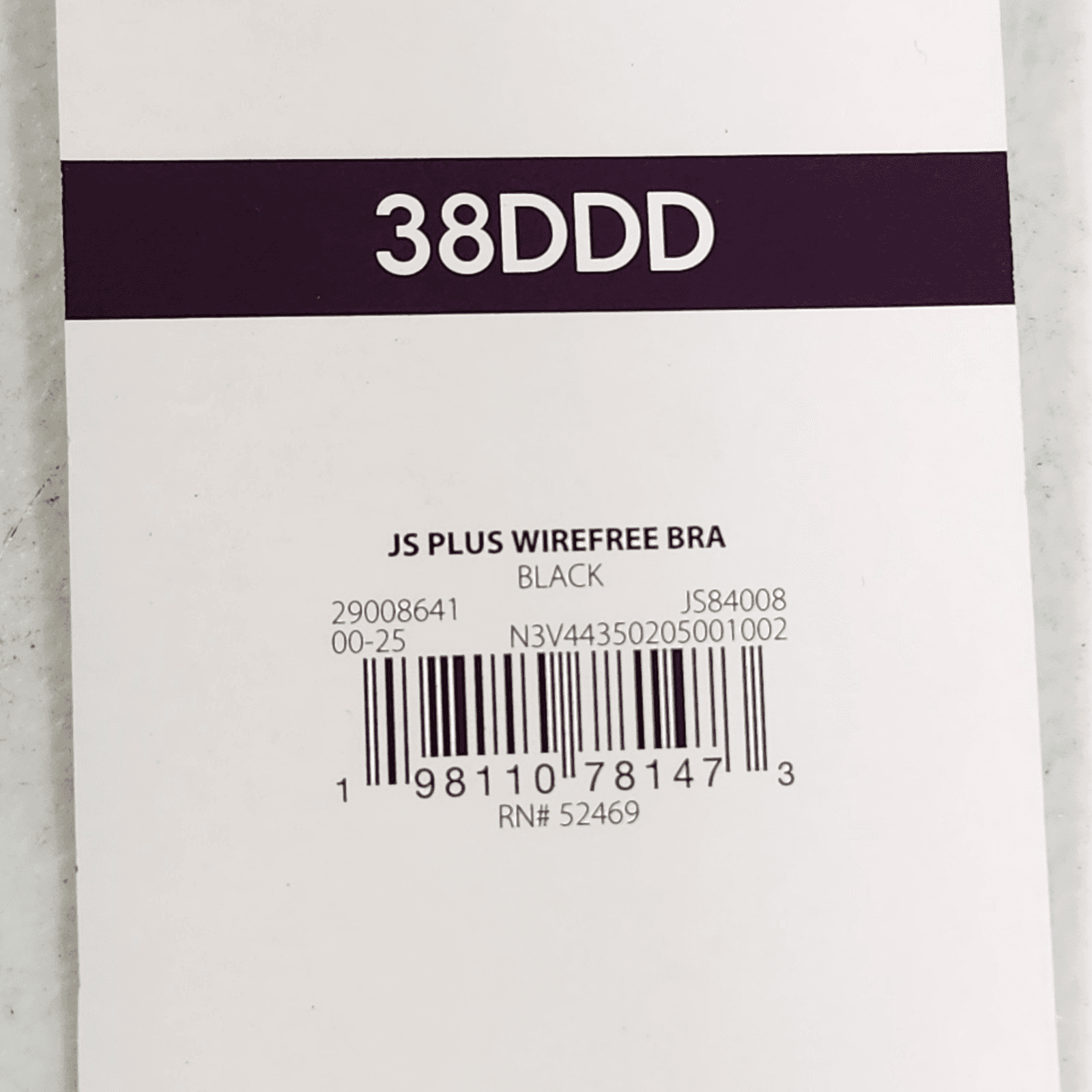 Joyspun Women’s 38DDD Wirefree Black Bra Soft Plus Size NEW - Thumbnail 4