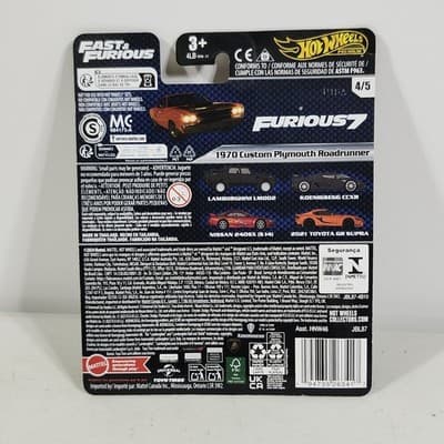 Hot Wheels Premium Fast & Furious 1970 Custom Plymouth Roadrunner Car 1/64 Toy - Thumbnail 5