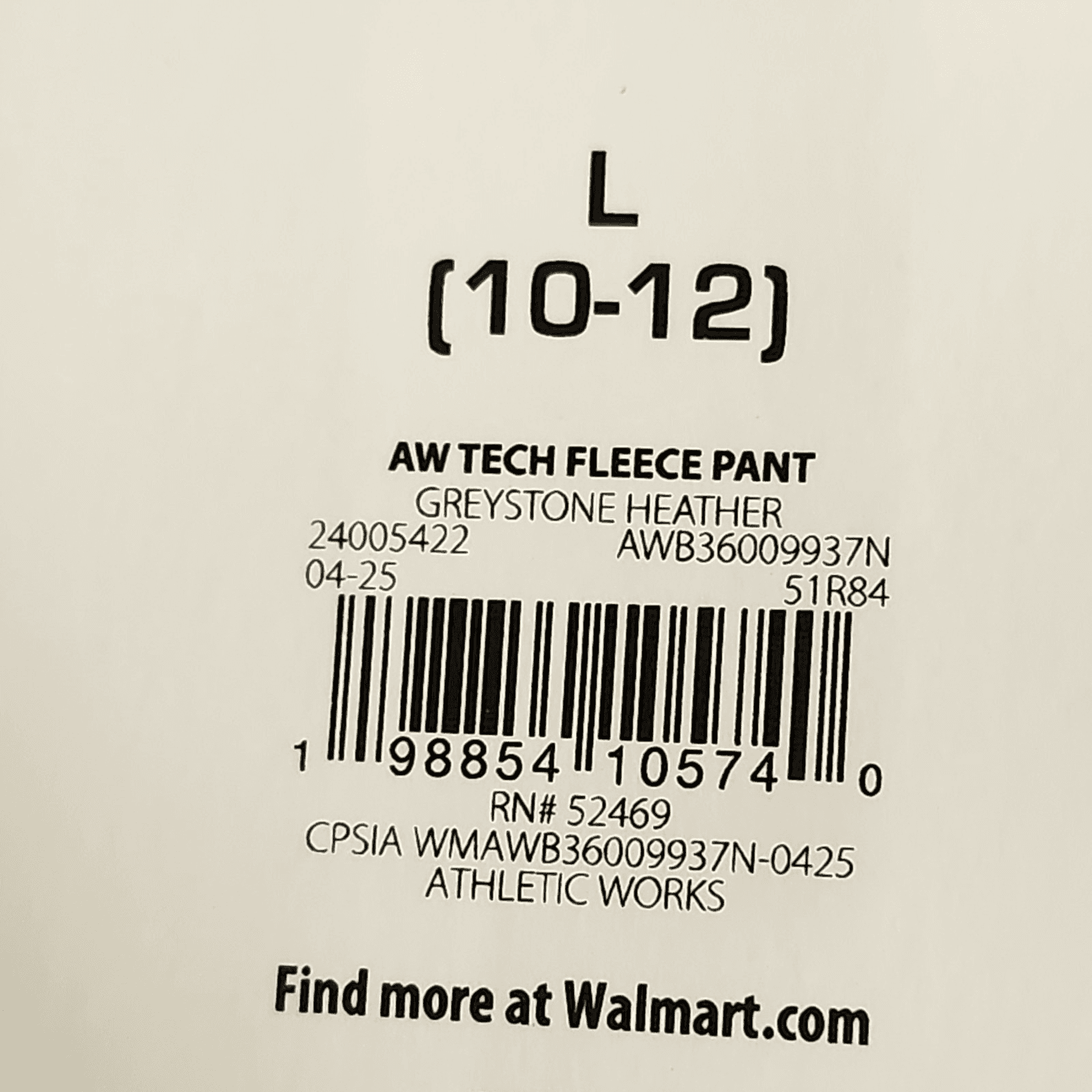 Athletic Works Boys Tech Fleece Jogger Sweatpants Size L 10-12 Gray NEW - Thumbnail 7
