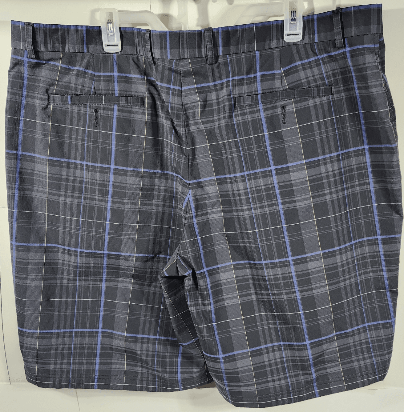 Kirkland Men’s Shorts 44 Black Blue Plaid Signature With Pockets - Thumbnail 4