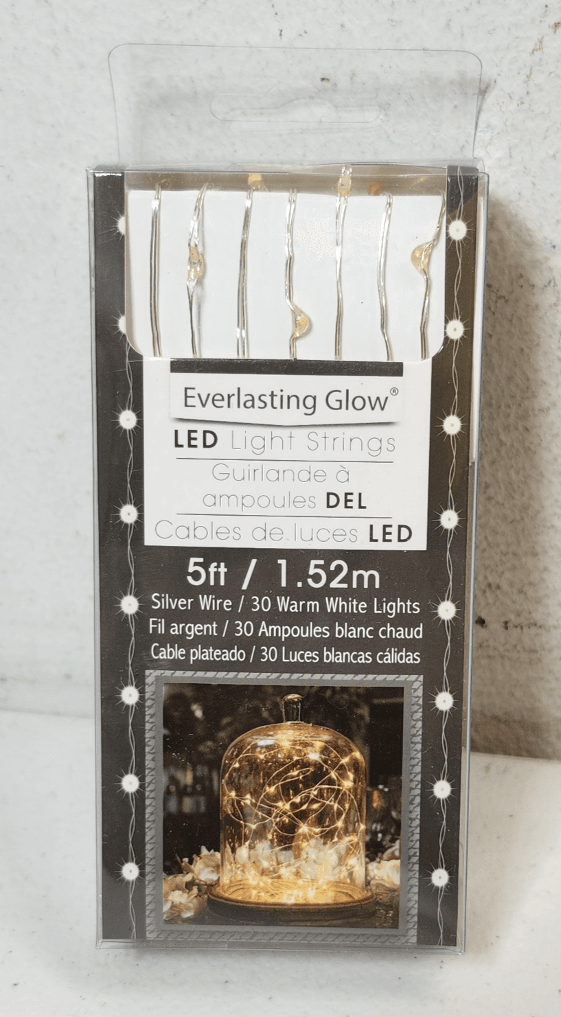 Everlasting Glow White LED Light String Set 30 Lights 5 Feet Long NEW - Thumbnail 2