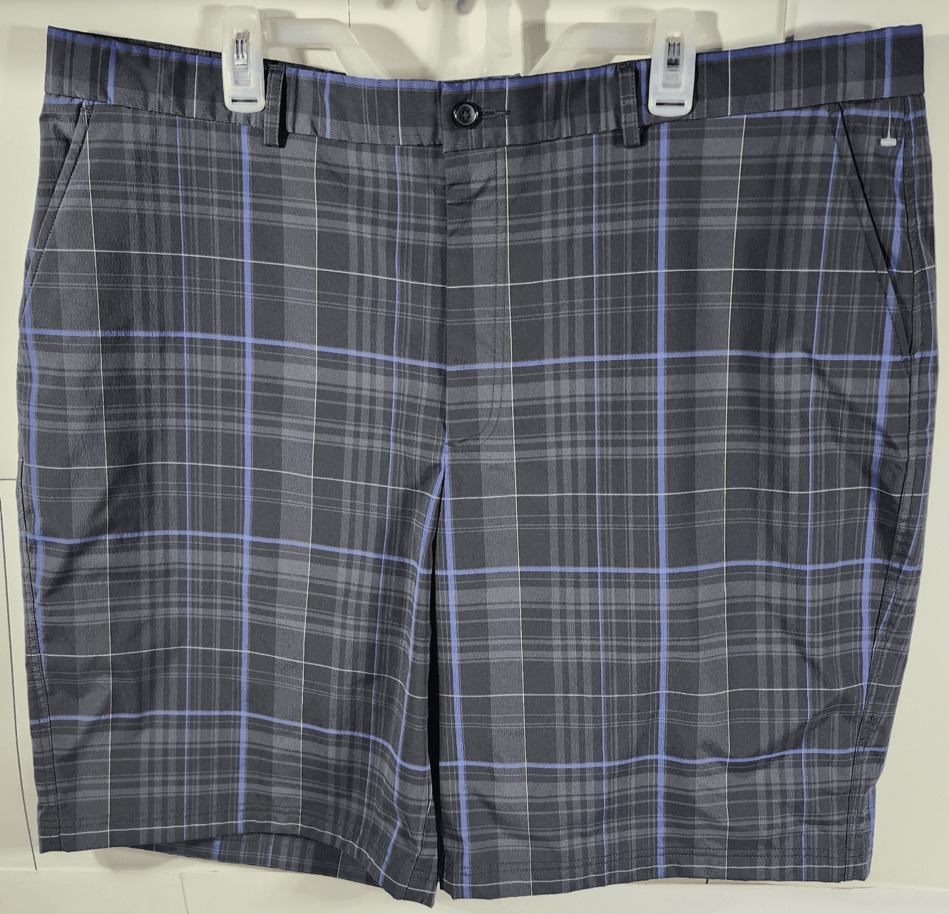 Kirkland Men’s Shorts 44 Black Blue Plaid Signature With Pockets - Thumbnail 5