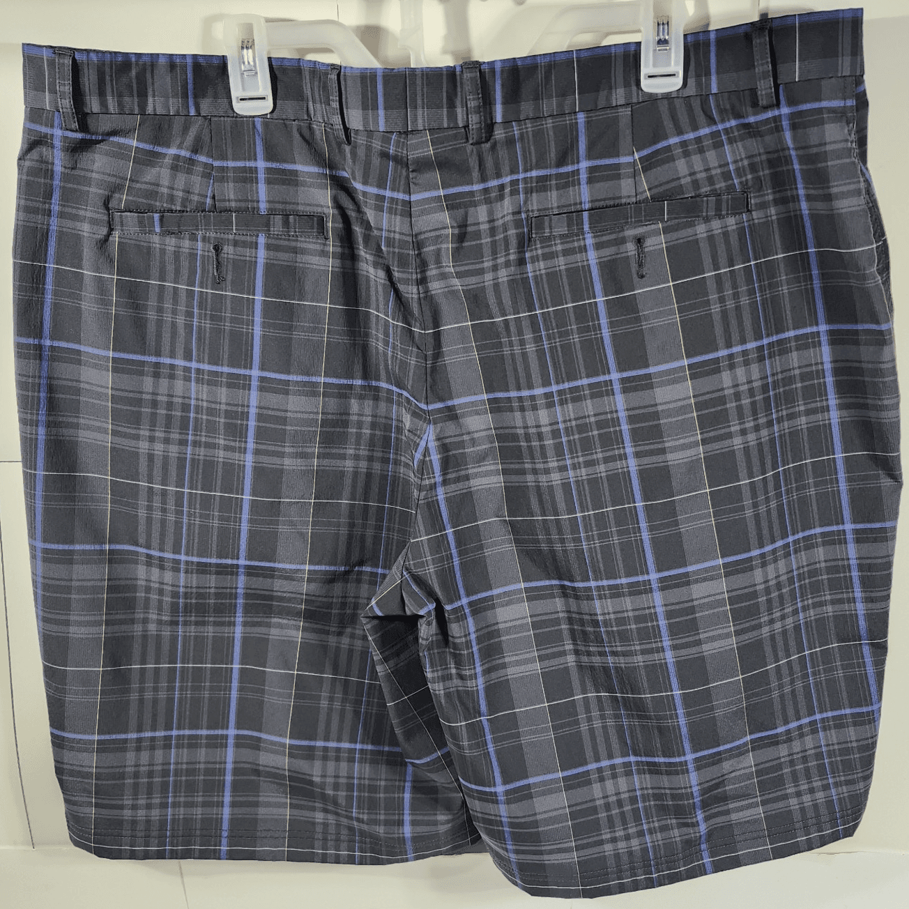 Kirkland Men’s Shorts 44 Black Blue Plaid Signature With Pockets - Thumbnail 6