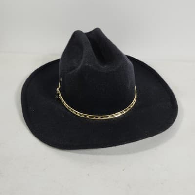 Western Express Hat Cowboy Kids Size Black Felt Wide Brim Western Mexico - Thumbnail 4