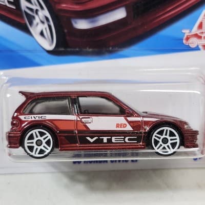 Hot Wheels ‘90 Honda Civic EF Red Edition Target Exclusive Car 1/64 Toy Vehicle - Thumbnail 2