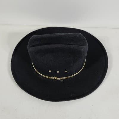 Western Express Hat Cowboy Kids Size Black Felt Wide Brim Western Mexico - Thumbnail 3