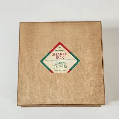Vintage Hallmark Wooden Box Napkin Holder Christmas Tree Design Home Decor - Thumbnail 5