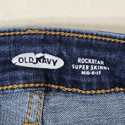 Old Navy Rock Star Super Skinny High Rise Jeans Womens Size 4 Blue Denim Pants - Thumbnail 7