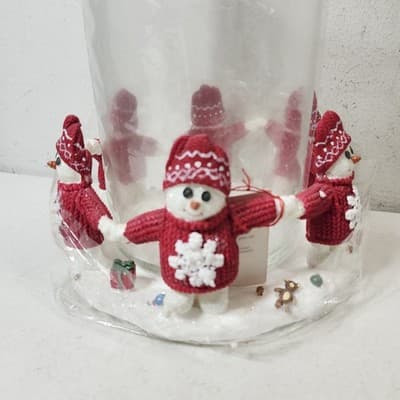 Dept 56 Billy Buttons Christmas Snowman Large Candle Holder Holiday Home Decor - Thumbnail 4