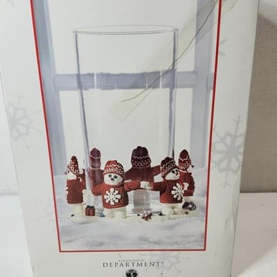 Dept 56 Billy Buttons Christmas Snowman Large Candle Holder Holiday Home Decor - Thumbnail 10