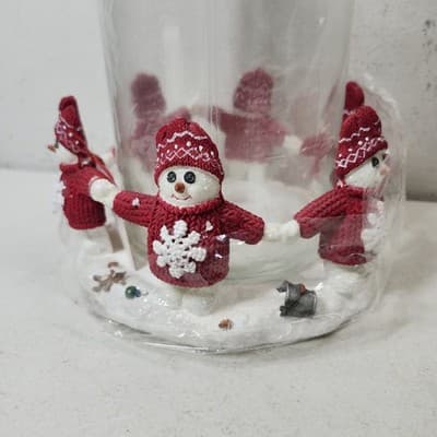 Dept 56 Billy Buttons Christmas Snowman Large Candle Holder Holiday Home Decor - Thumbnail 5