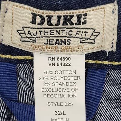 Duke Men's Classic Fit Jeans Size 32 L Straight Fit Blue Denim Pants - Thumbnail 7