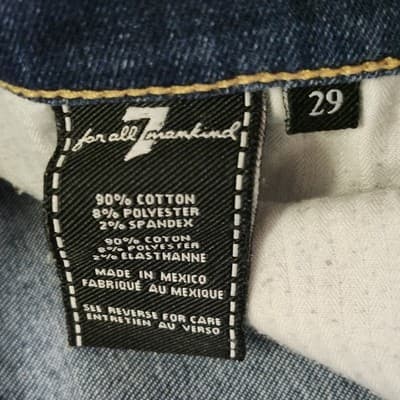 7 For All Mankind Jeans Womens 29 Ankle Gwenevere Blue DenimWhiskered Skinny Fit - Thumbnail 9