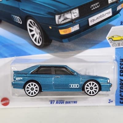 Hot Wheels '87 Audi Quattro Factory Fresh Green Car 1/64 Toy Vehicle NEW - Thumbnail 2