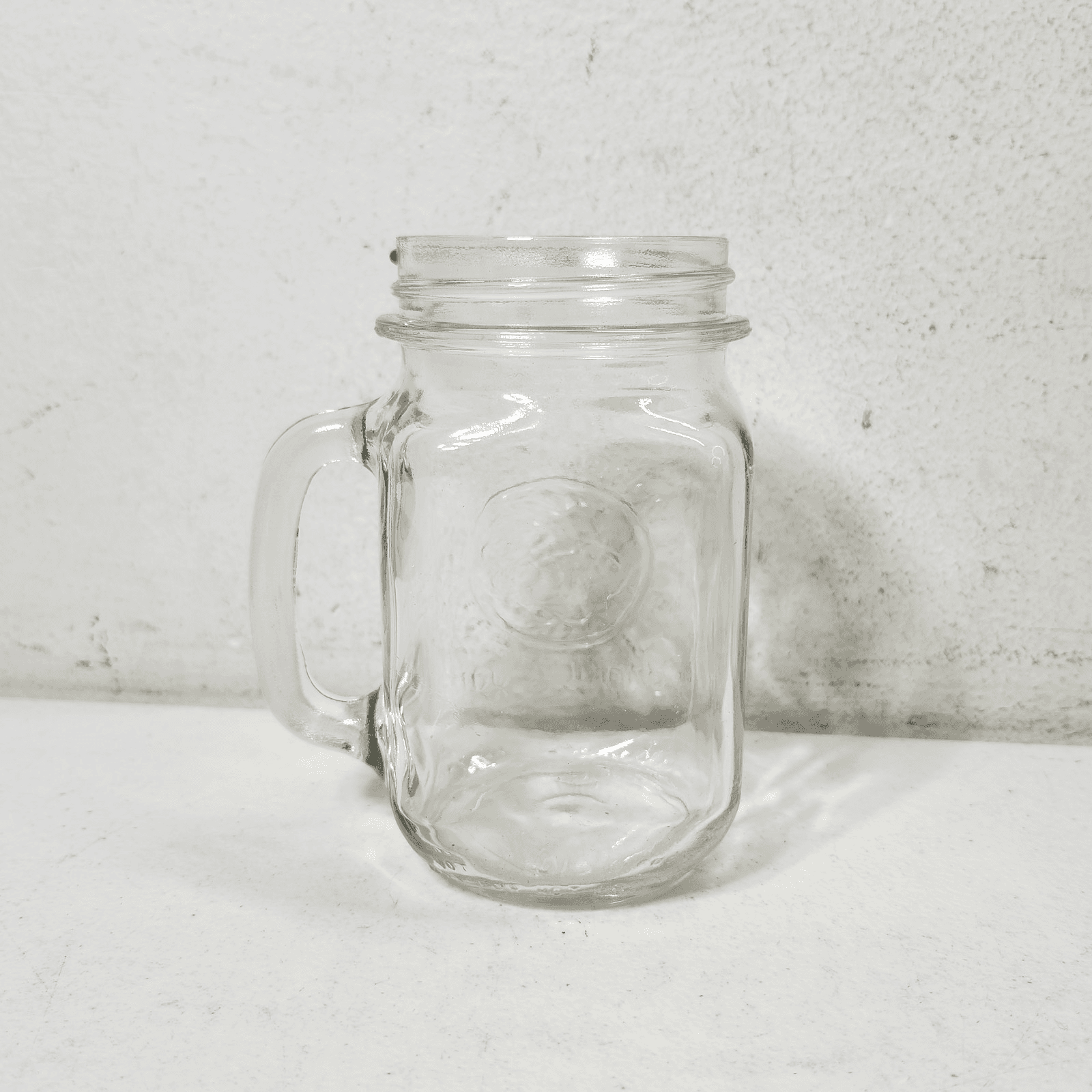 Vintage Golden Harvest Clear Glass Mason Handled Drinking Jar Mug - Thumbnail 5