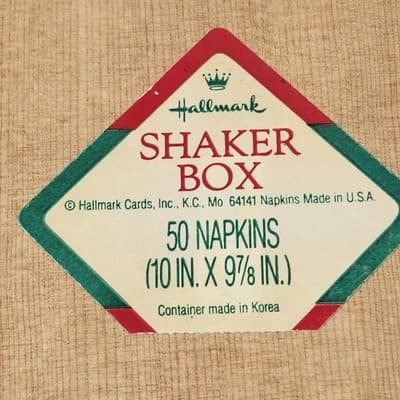 Vintage Hallmark Wooden Box Napkin Holder Christmas Tree Design Home Decor - Thumbnail 6