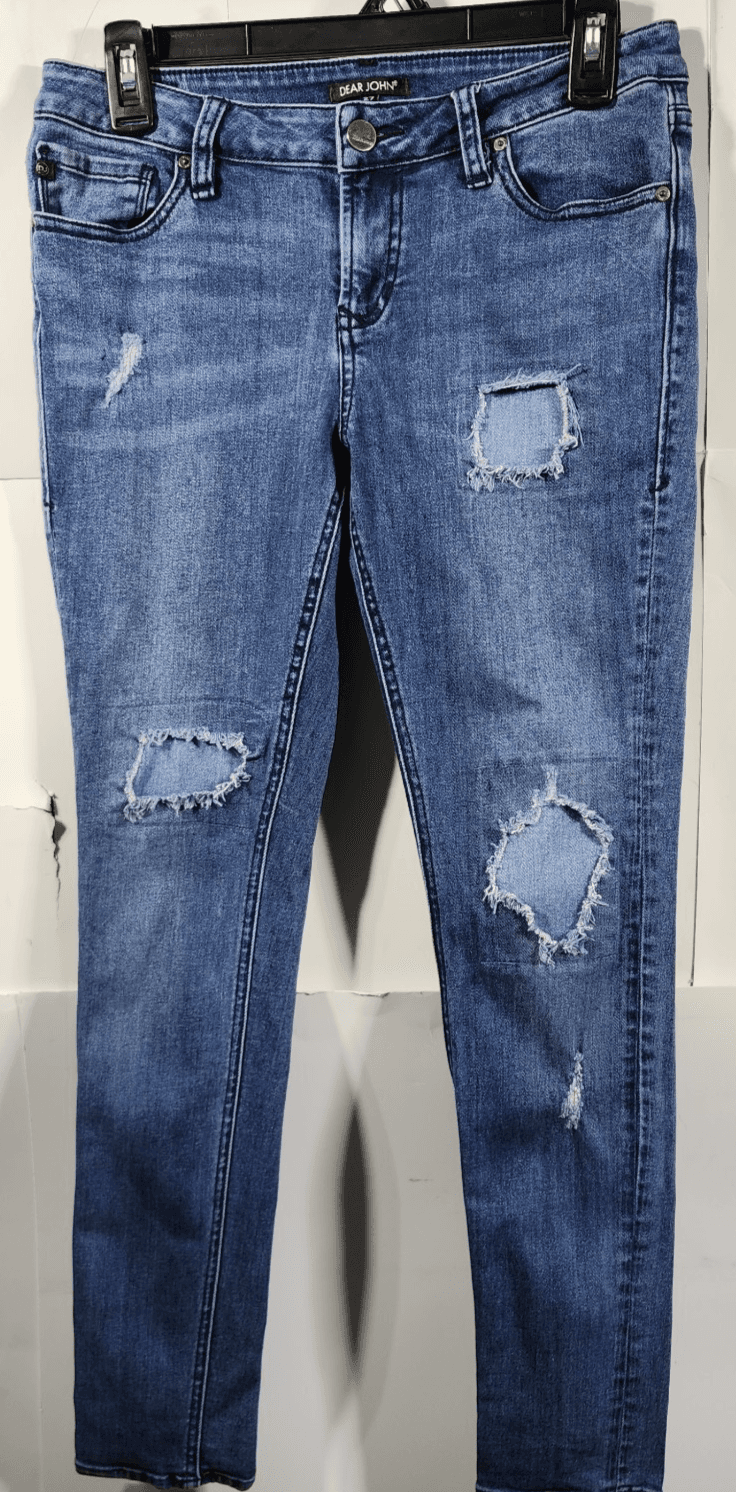 Dear John Jeans Womens 27 Blue Medium Wash Joyrich Comfort Skinny Stretch Denim - Thumbnail 5