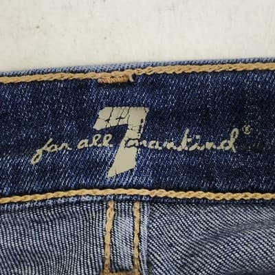 7 For All Mankind Jeans Womens 29 Ankle Gwenevere Blue DenimWhiskered Skinny Fit - Thumbnail 7