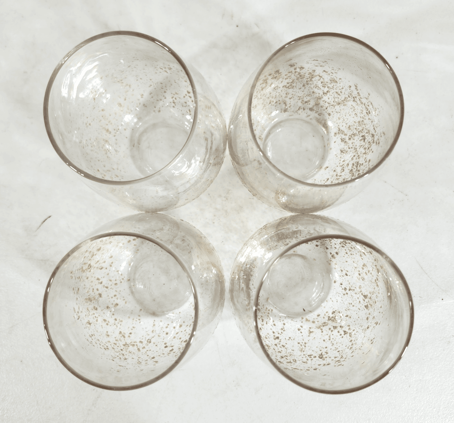 Set Of 4 Gold Luster Drinking Glasses Cups 4.5" Home Bar Decor - Thumbnail 3