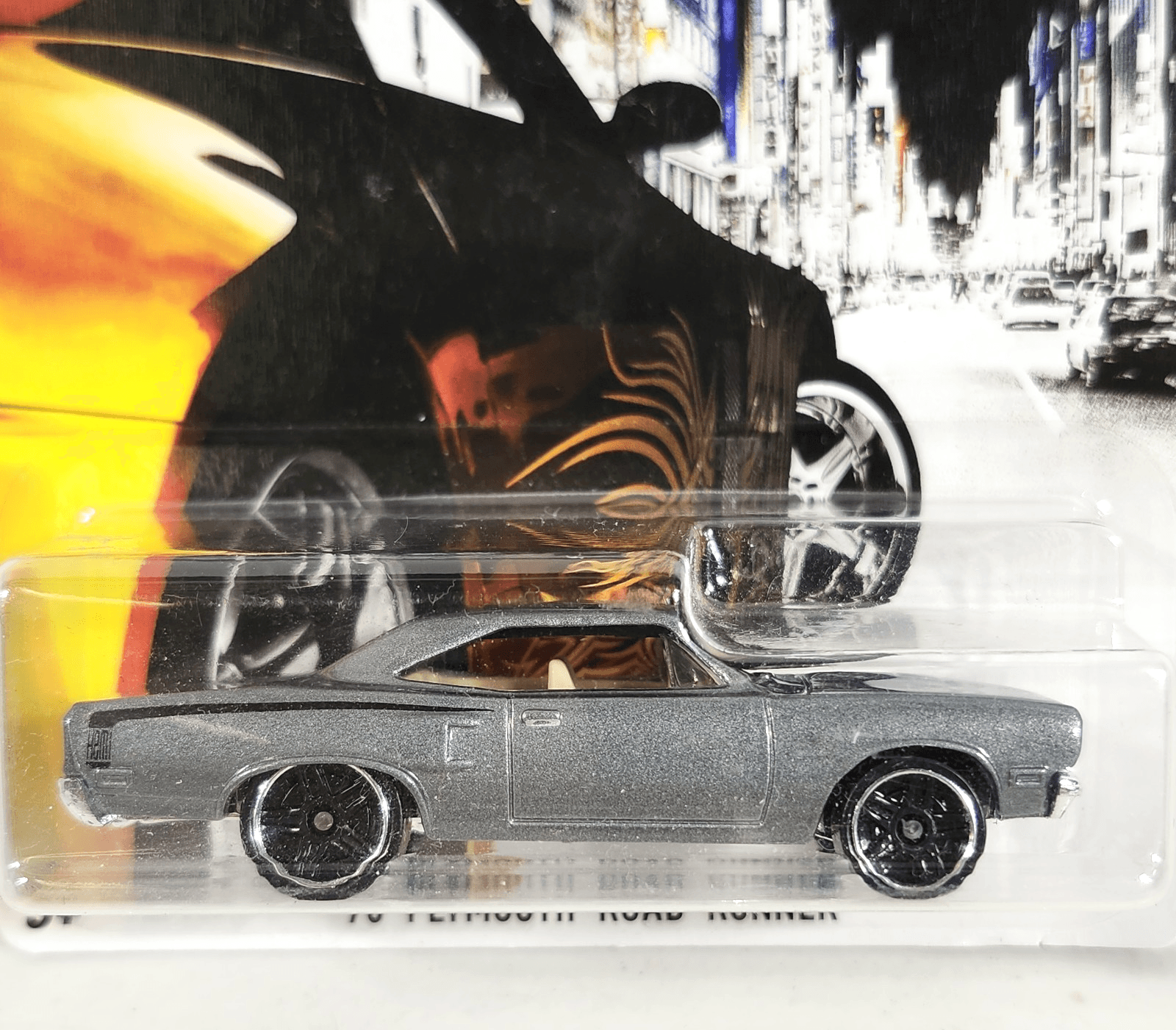 Hot Wheels '70 Plymouth Road Runner Fast & Furious Gray Car 1/64 Toy Vehicle NEW - Thumbnail 2