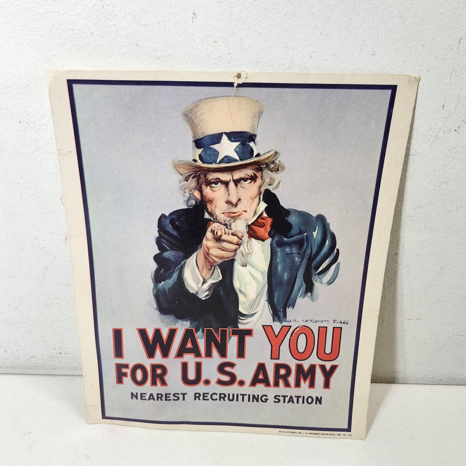 Vintage Uncle Sam "I Want You for U.S. Army" 14" X 11" Recruitment Poster 1980 - Thumbnail 5