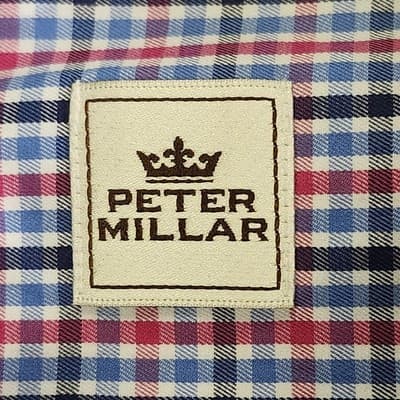Peter Millar Button Up Shirt Mens Medium Plaid Long Sleeve Stretch Preppy Casual - Thumbnail 7