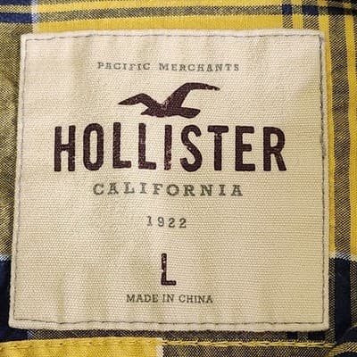 Hollister Shirt Men's L Button Down Blue Yellow Plaid Long Sleeve - Thumbnail 7