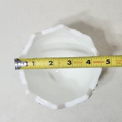 Westmoreland Vintage Milk Glass Bowl “Old Quilt” Hand Painted Candy Trinket Dish - Thumbnail 9
