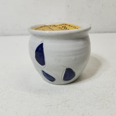 Vintage Williamsburg Pottery 3" Mini Crock With Candle Inside - Thumbnail 6
