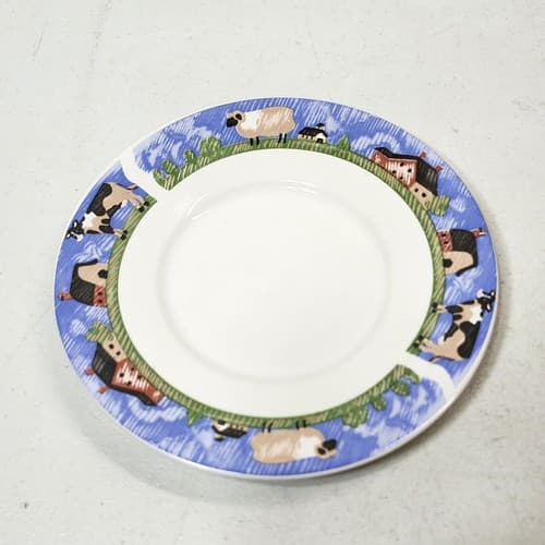 6 Gibson 6.5" Cow Appetizer Plates Country Kitchen Bundle Lot - Thumbnail 4