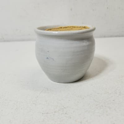 Vintage Williamsburg Pottery 3" Mini Crock With Candle Inside - Thumbnail 8